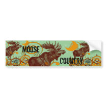 Vintage Moose Gifts bumper stickers by samack Vintage Moose Gifts bumper stickers