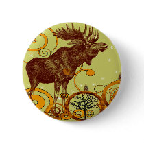 Vintage Moose Gifts Buttons