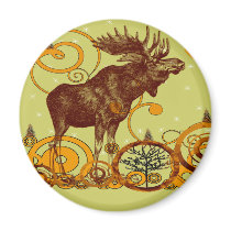 Vintage Moose Gifts Fridge Magnets