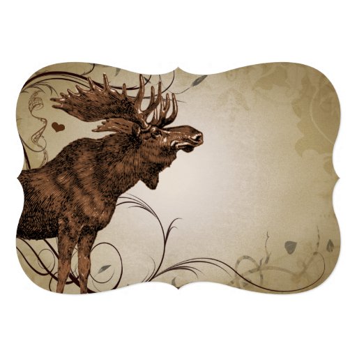 Vintage Moose Wedding Invitations