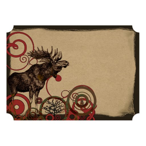 Vintage Moose Wedding Invitations