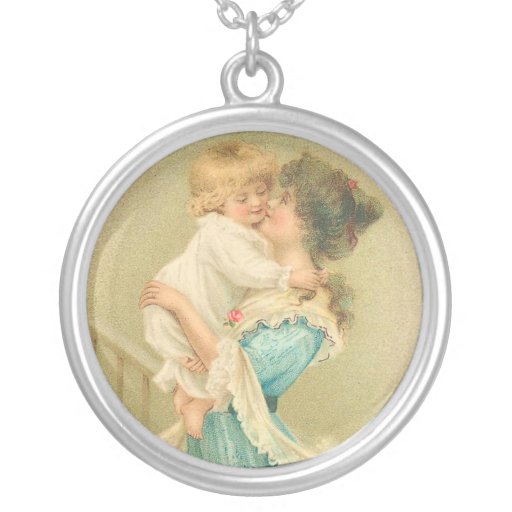 Vintage Mother and Child Pendant