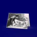 Vintage Mother and Children Sleeping Card cards