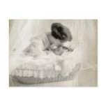 Vintage Mother Kissing Baby in Bassinet Postcards