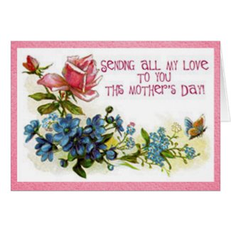 Vintage Mothers Day Flowers Greeting Card