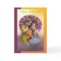 Vintage Mothers Day Girls Greeting Card