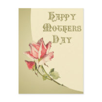 Vintage Mother's Day with Pink Rose Postcard