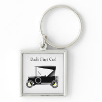 Vintage Motor Car - Dad's First Car! keychains