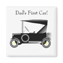 Vintage Motor Car - Dad's First Car! magnets