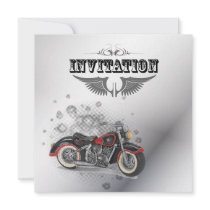 Vintage Motorcycle Biker Wedding Invitation