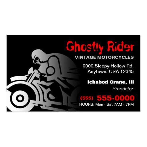 Vintage Motorcycle Business Card (front side)