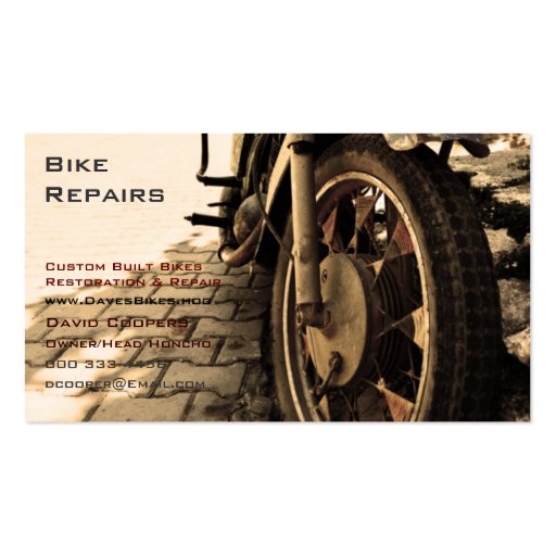 Vintage Motorcycle Business Card Templates (front side)
