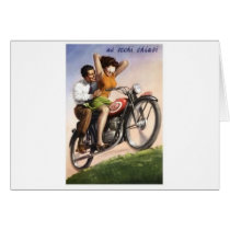Vintage Motorcycle Greeting Card
