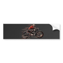 VINTAGE MOTORCYCLE ON CARBON FIBER. BUMPER STICKERS