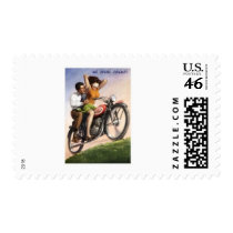 Vintage Motorcycle Postage Stamps