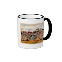 Vintage Motorcycle Print Mugs