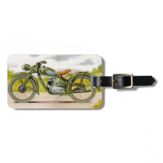 Vintage Motorcycle Print Travel Bag Tags