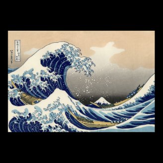 Vintage Mount Fuji and Wave Print