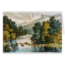 Vintage Mountain Illustration (Blank Inside) Card