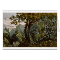 Vintage Mountain Illustration (Blank Inside) Card