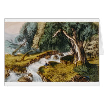 Vintage Mountain Illustration (Blank Inside) Card