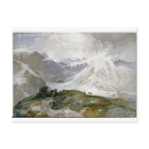 Vintage Mountain Illustration Postcard