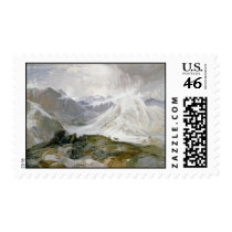 Vintage Mountain Illustration Stamp