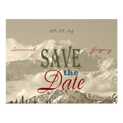 Vintage Mountains: Save the Date Personalize Postcard