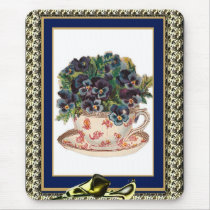 Vintage Mousepad Violet Floral 2