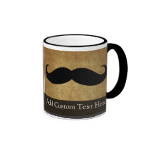 Vintage Moustache w/Custom Text Coffee Mug