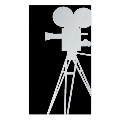 Vintage Movie Camera Silhouette Biz Cards Business Card Templates (back side)