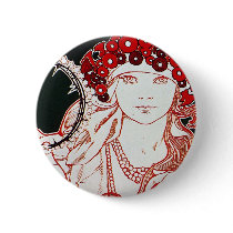 Vintage Mucha Pin
