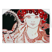 Vintage Mucha Greeting Card