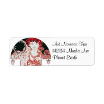 Vintage Mucha Return Address Label