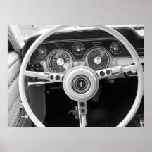 Vintage Muscle Car Dashboard Print