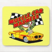 Vintage Muscle Car Madness Mouse Pad