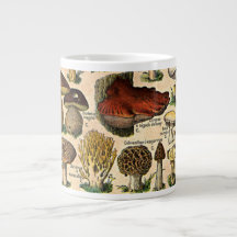 Vintage Mushroom Guide Specialty Mugs Extra Large Mug