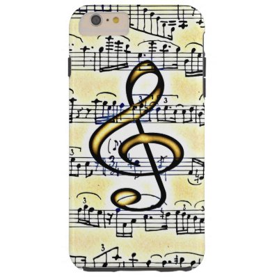 Vintage Music Gold Color Treble Clef Tough iPhone 6 Plus Case