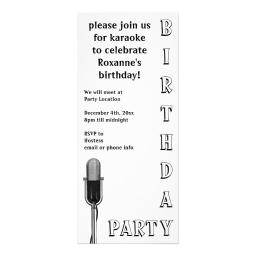 Vintage Music Musical Microphone Birthday Party Invitations