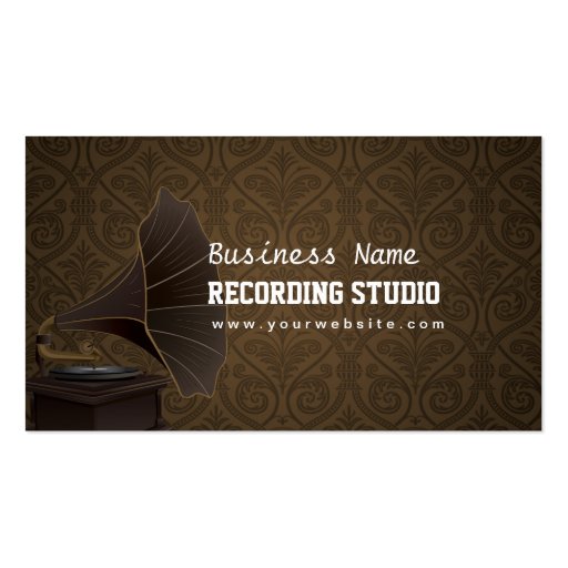 Vintage Music Recording Studio Business Card (front side)