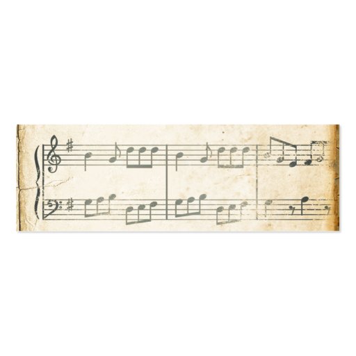 Vintage Music Sheet Business Card Templates (front side)