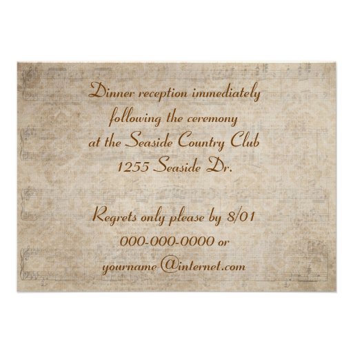 Vintage Music Wedding Vow Renewal Personalized Invite