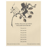 Vintage musical angel silhouette wedding menu flyers