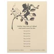 Vintage musical angel silhouette wedding menu letterhead template