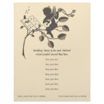 Vintage musical angel silhouette wedding menu letterhead