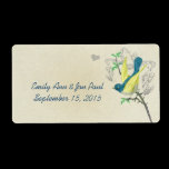 Vintage Musical Bird Blue Green & Yellow on Stone