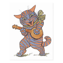 Vintage Musical Cat Postcard