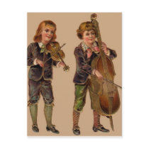 Vintage Musicians Playing Postcard