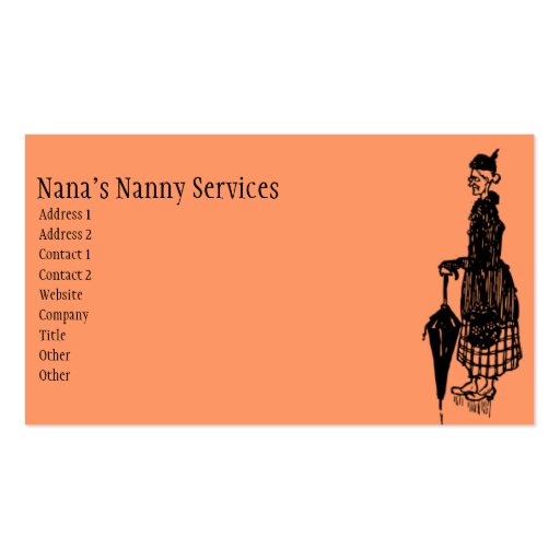 Vintage Nanny Business Card Templates
