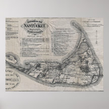 Vintage Nantucket Map Print